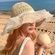 bucket hat for woman hat for woman Lace Bow Sun Hat Foldable Straw Hat Women Summer Sun Hat Pot Hat 