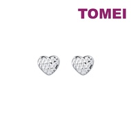TOMEI Laser Cut Love Earrings, White Gold 585