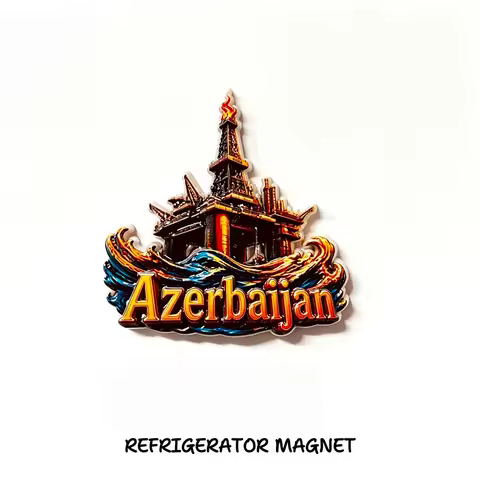 Asia, Azerbaijan, offshore oil well3D Stereoscopic，Tourism souvenirs，Resin painting，Decoration home，