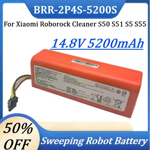 New BRR-2P4S-5200S for Xiaomi Roborock Cleaner S50 S51 S5 S55 New 14.8V 5200mAh BRR-2P4S-5200S Recha