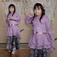 ORI ‼ Setelan Aurora Kebaya Brokat Kids 2022 untuk 5 - 12 Tahun Kebaya Brukat Anak dan Rok Duyung Ko