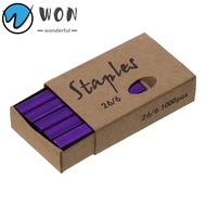 WON 1000Pcs Staples per Pack 26/6 Standard Staples, 26/6 6 Colors Colored Staples, Home Metal 1/4 In