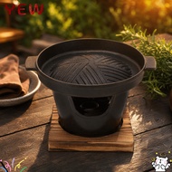 YYE Mini BBQ Grill, Black Wood Aluminum Alloy Hibachi Grill, Practical Smokeless Design Removable St