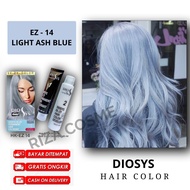 LIGHT ASH BLUE CAT RAMBUT WARNA HK-EZ 14 DIOSYS HAIRCOLOR cat 100ml + oxydant 100ml abu biru bleachi