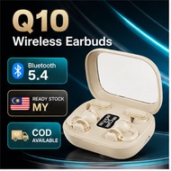 Q10 Wireless Earbuds Bluetooth 5.4 Sport Earphones LED Display Ready Stock MY COD