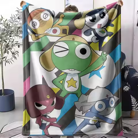 Anime K-Keroro G-Gunsou Throw Soft Flannel Throw Summer AC Blanket Lightweight Cool Nap Blanket for 
