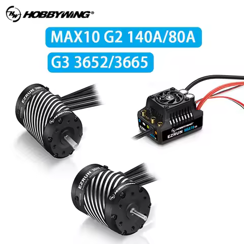 Original Hobbywing Ezrun Max10 G2 80A/140A Sensored Brushless ESC 3652SD/3665SD G3 Motor For 1/10 RC
