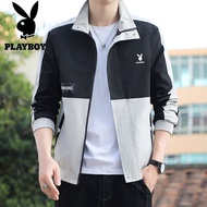 PLAYBOY Autumn Korean Men S Jacket Color-Blocking Collage Outer Wear Regular Long-Sleeve Youth Popul
