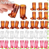HSHELAA 10Pcs Mini Cowboy Boot Glasses, 1 Oz Plastic Western Cowboy Glasses,  Transparent Shot Glass