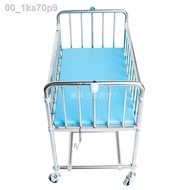 ✕Medical hospital household multifunctional stainless steel crib Stroller baby bed Neonatal push bed