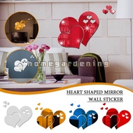 3D Heart Mirror Wall Sticker DIY Acrylic Living Room Mirror Decorative Background Bathroom Decoration