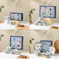 Blue Butterfly Bowl Set Rice Bowl Porcelain Bowl Ceramic Bowl Plate Mangkuk Keramik Doorgift Wedding Gift Dinnerware