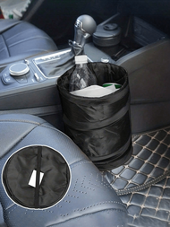 一個便攜式汽車垃圾桶，帶有座椅附件和黏性儲物盒，螺旋桶和可折疊垃圾桶