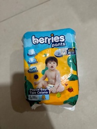 Popok Bayi Murah Berries Pants Size M34 / L30 / XL26 Popok Baby Tipe Celana Ukuran M 34 / L 30 / XL 