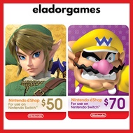 Various Nintendo eShop USD 50 70 Digital Code Gift Cards