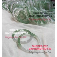 Monolithic blue and white agate stone bracelet, size 52 to 60mm, 6mm thick Gia Cat