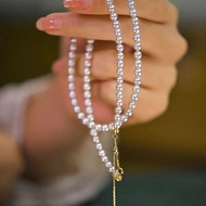 日本Akoya海贝珍珠项链锁骨链baby珠正圆极光串彩凛珠 Japanese Akoya pearl necklace, collarbone chain, baby pearls, perfectl