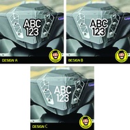 Sticker Number Plate/ Sticker Cutting Plates Depan Motor (Number Saiz Blh Adjust)