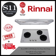 Rinnai RH-S95A-SSVR Slimline Hood Super Sleek Design + Rinnai RB-3Si 3 Burner Built-In Hob Stainless Steel Top Plate*BUNDLE DEAL - FREE DELIVERY