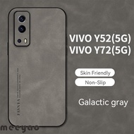 เคส VIVO Y52 Y72 5G หนังนิ่มเคสโทรศัพท์ปกป้องกล้องของแท้เปลือกแกะหรูหราสำหรับ VIVO V2041 V2053