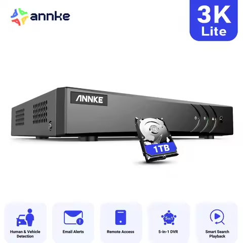 ANNKE 3K 5MP Lite 8CH HD Video Surveillance DVR 5IN1 TVI/AHD/CVI/CVBS/IPC Digital Recorder For 2MP 3