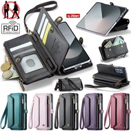 For Samsung Galaxy Z Fold 7 6 5 4 3 5G ZIP Leather Flip Case Wallet Shockproof Cover Strap