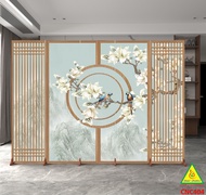 Bình phong gỗ khung tranh cắt CNC cho phòng khách nhà bếp nhà hàng spa CNC404 - Nội thất lắp ráp Vie