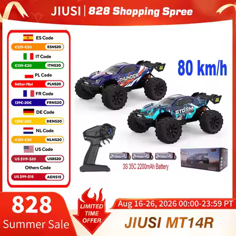 MT14R 1/14 RC Car JIUSI Brushless 80km/h 2.4G Remote Control Car High Speed Off-road Racing Car 23-2