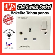 SIRIM UMS 1213A 13A Bakelite Switch Socket 13A Switches Wall Switch Wall Socket Soket Dinding 3 pin 