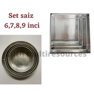 Loyang kek lapis kuih talam SET Petak segi empat square bulat round murah kualiti saiz 6inci,7inci,8