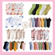 Ready Stock 10 Pair Stokin Pendek Comel Cute Bear Cartoon Korean Fashion Soft Cotton Ankle Socks Cut