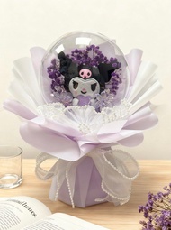 現貨 ‼️‼️乾花滿天星花束+ Kuromi +袋 +LED燈 情人節禮物 告白 花束 番梘花 520花束 滿天星 勿忘我 母親節花束 母親節禮物 情人節禮物 520花束 告白 賞月 聖誕節 聖誕花束