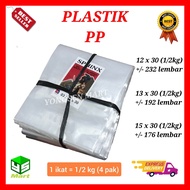 Kantong plastik PP bening kemasan 1/2kg uk 12x30  13x30  15x30