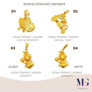 Merlin Goldsmith 22K 916 Gold Zodiac Monkey Pendant