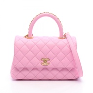 【二手】香奈兒 (Chanel) Coco Handle Flap Matelassé 2WAY A92990 粉紅魚子醬紋小牛皮（粒面小牛皮）Coco Handle Matelassé 2-way 