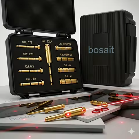 End Barrel Laser Boresighter Kit .22/.177/223/6.5/7.62/308/9MM/38/40/45 Pistol Rifle Red Laser Colli