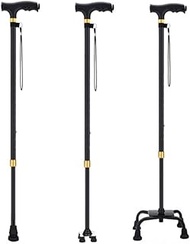 Telescopic Non Slip Crutches Elderly Walking Stick Four-legged Crutch Retractable Ten Gears Height Adjustable Large Four-corner Small Four-legged One-legged Three-purpose Crutch for Arthritis, Elderly