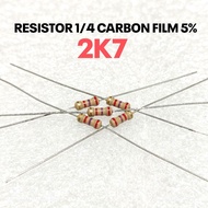 (10 PCS) RESISTOR 1/4W 1/4WATT 2K7 2.7K 2.7 KILO CF 5% ROHS