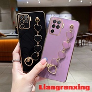 Casing OPPO A94 4G OPPO Reno 5F Reno5 F phone case Softcase Electroplated silicone shockproof Protector  Cover new design Love Bracelet for Girls DDAX01