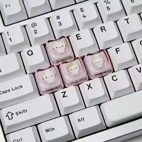 Kawaii Transparent Jelly Personalized Keycap Cute Artifact DIY Cross Mechanical Decoration Keyboard 