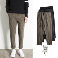 Woolen Trousers Size 28-38 Plain Color No Difference Wear Suit Ankle-Length Men S