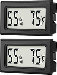 Mini Digital Thermometer Hygrometer Indoor Humidity Monitor Temperature Humidity Gauge Meter with Fahrenheit (℉) for Humidors, Greenhouse, Garden, Cellar, Closet, Fridge Etc by DWEPTU (2 Pcs)