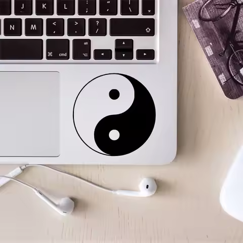 Yin-Yang Decal Buddhist meditation Laptop Computer Sticker Vinyl Removable Car Window Laptop Compute