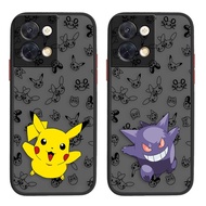 Skin Feel Cell Phone Case Matte Phone Cover Shockproof Shockproof Pikachu Pocket Monster Cute Cartoon For OPPO Reno Z 2 3 4 5 F SE Pro 5G Reno 5 Pro Plus 6 7 8 Z Pro Plus 4G 5G