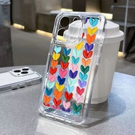 Rainbow Oil Painting Graffiti Love Heart Phone Case For Samsung Galaxy A54 A34 A14 A55 A05 A05S A15 A35 A25 A75 A52 A52S A53 A73 A33 A72 A23 5G A13 A32 A51 A71 Soft TPU Back Cover