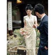 |Dieying New Chinese White Cheongsam Women's Engagement Dress Dress 2025 Small Everyday Wearable Dre