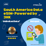 South America eSIM 500MB/Daily for 1 Day(s) Data Roaming | QR Code via Email - By 3HK