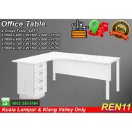 Office Table - Superior Compact Table - L Shape Office Table with fixed pedestal (4 drawers)