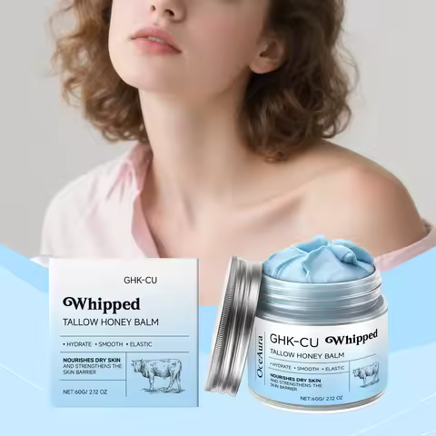 Blue Balm Moisturizer with GHK-Cu Copper Peptides & Beef Tallow: Manuka Honey Care for Mature Dry Sk