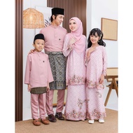 Set Family Kurung Suri Soft Pink Baju Kurung Moden Ibu Anak Set Sedondon Baju Raya 2025